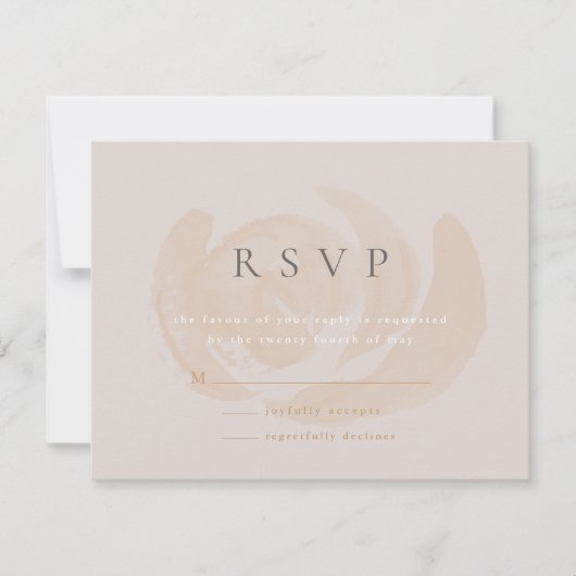 Subtle Waterverf Floral Wedding RSVP Kaart (Voorkant)