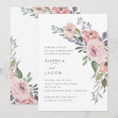 Subtle Waterverf Rozen | Post Wedding Brunch Kaart (Voorkant / Achterkant)