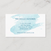 Subtle Waterverf Turquise Artistic Designer Card Visitekaartje (Achterkant)