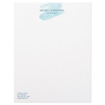 Subtle Waterverf Turquise Artistic Letterhead