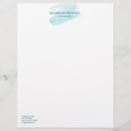 Subtle Waterverf Turquise Artistic Letterhead Briefhoofd