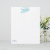 Subtle Waterverf Turquise Artistic Letterhead Briefhoofd (Staand voorkant)