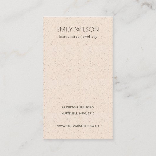 Subtle White Ceramic Earning Logo Display Visitekaartje (Achterkant)