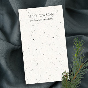 Subtle White Ceramic Earring Stud Display Visitekaartje