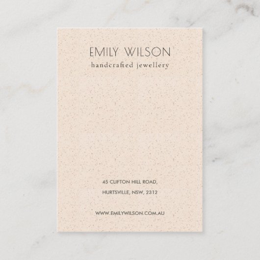 Subtle White Ceramic Texture 4 Earing Display Logo Visitekaartje (Achterkant)