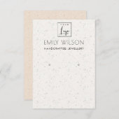 Subtle White Ceramic Texture Earring Display Logo Kaart (Voorkant / Achterkant)