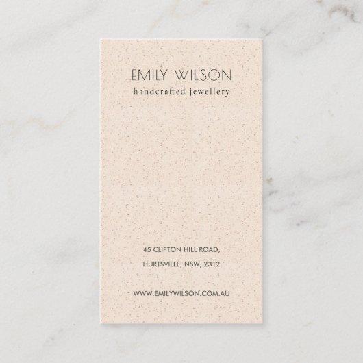 Subtle White Ceramic Texture Hair Pin Display Logo Visitekaartje (Achterkant)