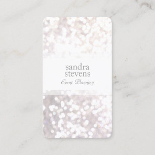 Subtle White Glitter Bokeh Elegant Chic Visitekaartje