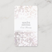 Subtle White Glitter Bokeh Elegant Chic Visitekaartje (Voorkant)