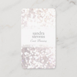Subtle White Glitter Bokeh Elegant Chic Visitekaartje