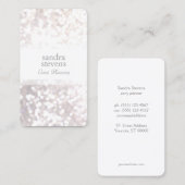 Subtle White Glitter Bokeh Elegant Chic Visitekaartje (Voorkant / Achterkant)