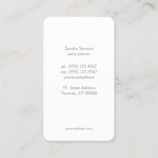 Subtle White Glitter Bokeh Elegant Chic Visitekaartje (Achterkant)