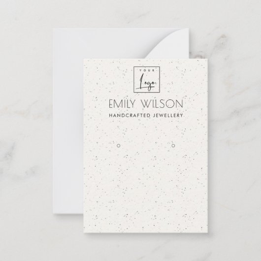 SUBTLE WITTE CERAMISCHE TEXTURE EARRING DISPLAY LO NOTITIEKAARTJE (Voorkant)