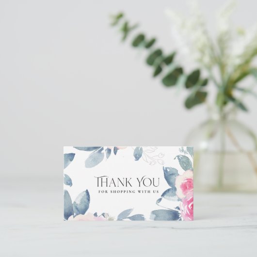 SUBTLE ZACHTE BLAUWE BLAUWE BLOEDZAKEN DANK U VISITEKAARTJE (Staand voorkant)