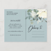 SUBTLE ZACHTE WITTE BUNCH BESPAAR DE DATUM AANKONDIGINGSKAART (Achterkant)