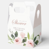 SUBTLE ZACHTE ZWART PINK ROSE FLORAL BABY SHOWER BEDANKDOOSJES (Geopend)
