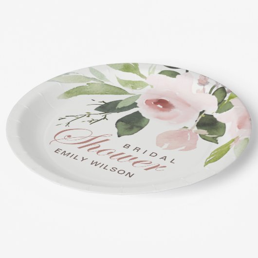 SUBTLE ZACHTE ZWART PINK ROSE FLORAL VRIJGEZELLENF PAPIEREN BORDJE (Gekanteld)