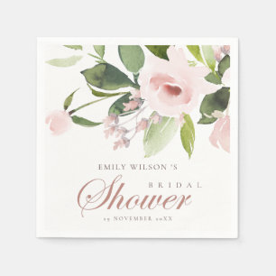 SUBTLE ZACHTE ZWART PINK ROSE FLORAL VRIJGEZELLENF SERVET