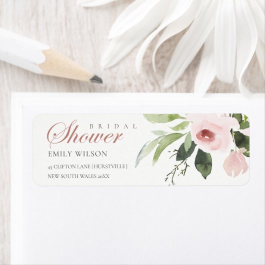 SUBTLE ZACHTE ZWART PINK ROSE VRIJGEZELLENFEEST AD ETIKET (Insitu)