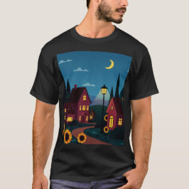 Suburban neighborhood at night t-shirt