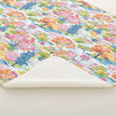 Suburban Toile Kleurrijke boom omzoomde dorpscène Sherpa Deken (3/4)