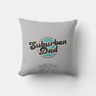 Suburbane Vader, Zwart Blauw Retro Logo Kussen
