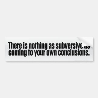 Subversieve Conclusies Bumpersticker