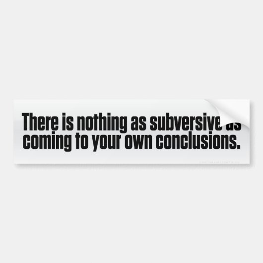 Subversieve Conclusies Bumpersticker (Voorkant)