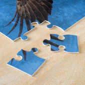 Subvolwassene Bald Eagle tijdens de vlucht Legpuzzel (Zijkant)