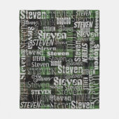 Subway Art elke tekst tartan groen zwart plaid Fleece Deken (Voorkant)