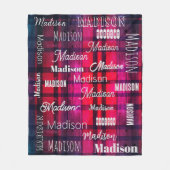 Subway Art elke tekst tartan roze baffalo plaid Fleece Deken (Voorkant)