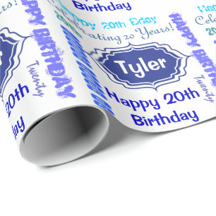 Subway Art Happy Birthday Personaliseren Cadeaupapier