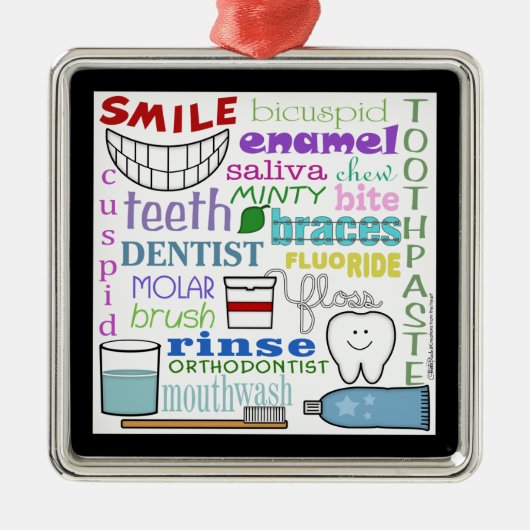 Subway Art voor tandheelkundige termen Metalen Ornament (Voorkant)