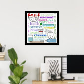 Subway Art voor tandheelkundige termen Poster (Thuiskantoor)