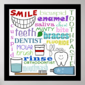 Subway Art voor tandheelkundige termen Poster (Voorkant)