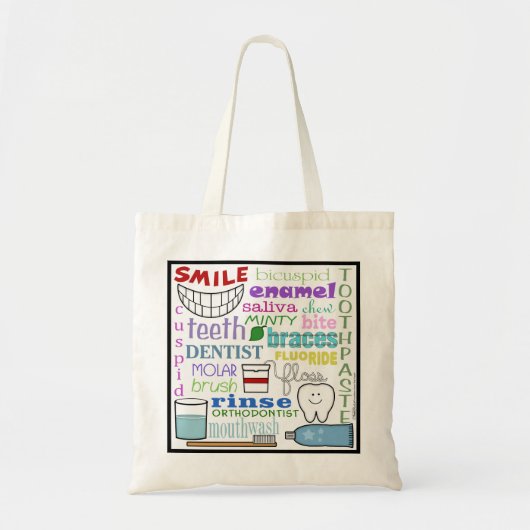 Subway Art voor tandheelkundige termen Tote Bag (Voorkant)