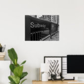 Subway Entrance Sign New York City Poster (Thuiskantoor)