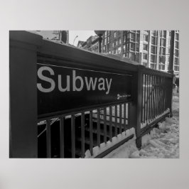 Subway Entrance Sign New York City Poster