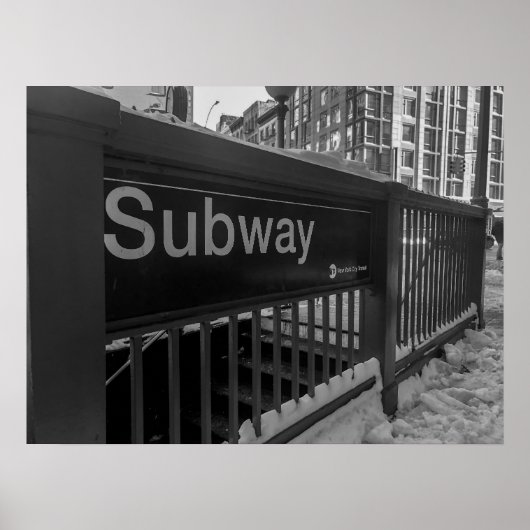 Subway Entrance Sign New York City Poster (Voorkant)