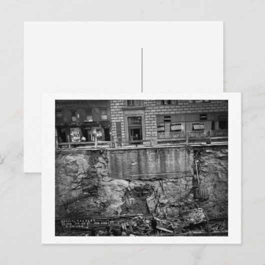 Subway Excavation 7ve en 24-25th Streets Briefkaart (Voorkant / Achterkant)