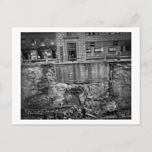 Subway Excavation 7ve en 24-25th Streets Briefkaart (Voorkant)