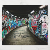 Subway graffiti likeurfles etiket (Enkel label)