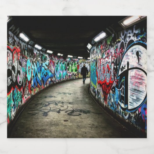 Subway graffiti likeurfles etiket (Enkel label)