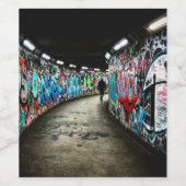 Subway graffiti wijn etiket (Enkel label)