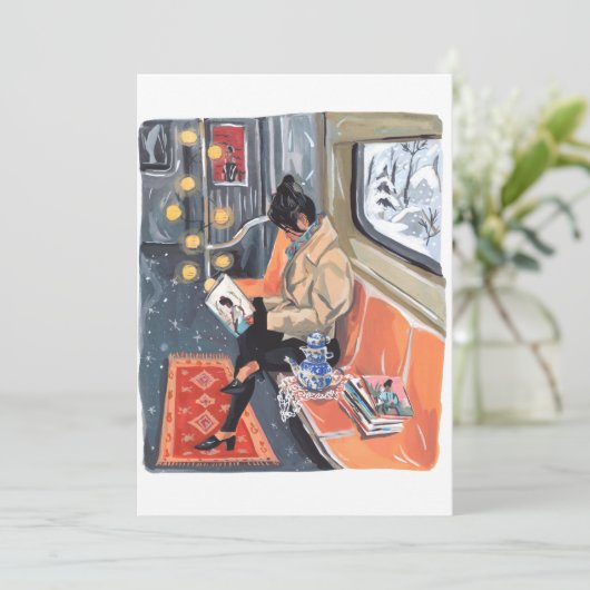 Subway in stijl uitnodiging (Staand voorkant)