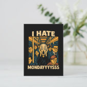 Subway Rush Hour Scream Hate Maandag Feestdagenkaart (Staand voorkant)