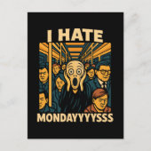 Subway Rush Hour Scream Hate Maandag Feestdagenkaart (Voorkant)