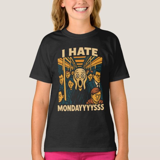 Subway Rush Hour Scream Hate Maandag T-shirt (Voorkant)