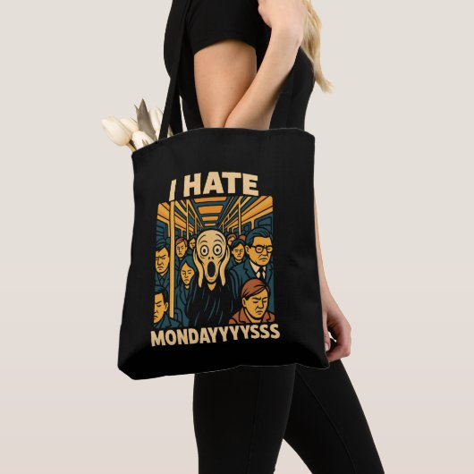 Subway Rush Hour Scream Hate Maandag Tote Bag (Dichtbij)