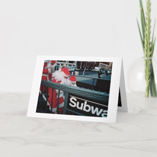 Subway Santa Feestdagen Kaart (Voorkant)